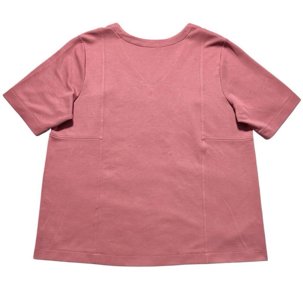 J. Jill Pure Double Knit Seamed Tunic XL Dusty Pink V-Neck Modest Capsule Boho - Picture 3 of 6